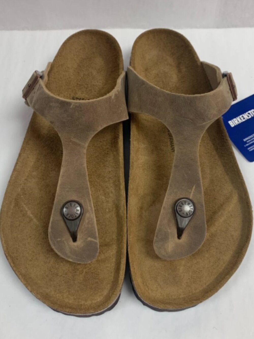 Birkenstock Gizeh Tobacco Brown Oiled Leather Regular Width Sandals